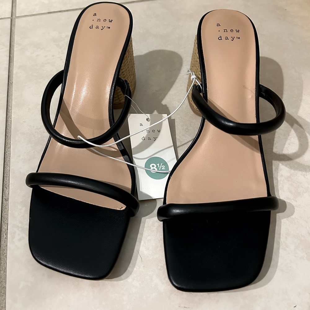 A New Day Women's Black Sandals